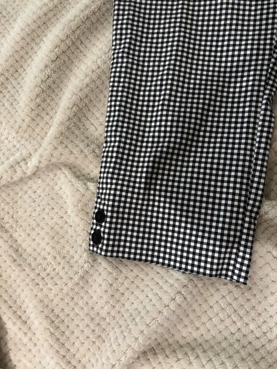 Chicos Womens Brigitte Gingham Black & White Capri Ankle Pants Size Medium - Picture 3 of 6